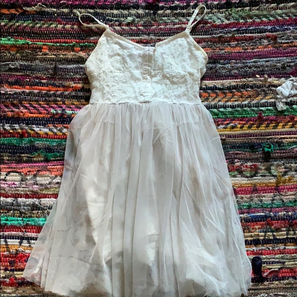 Cream Knee-Length Dress
